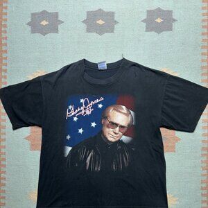 Vintage graphic t shirt George jones wild Irish rose tour country music black XL